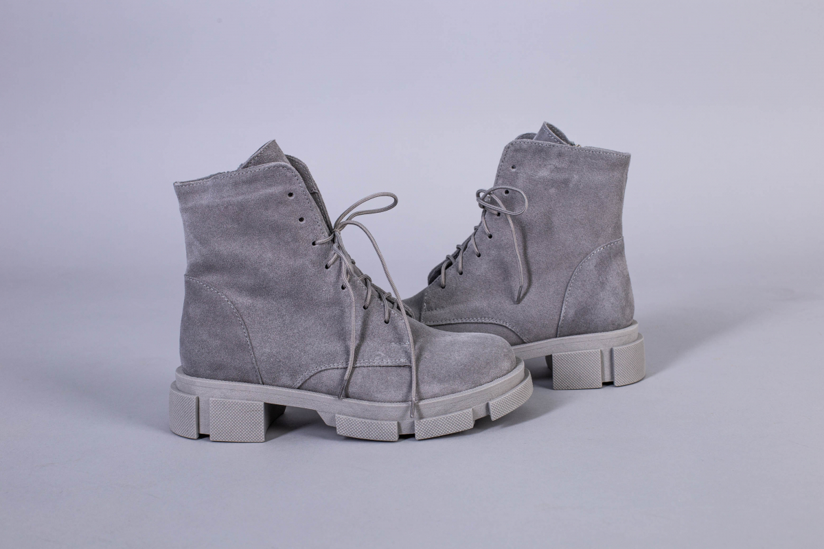 

Черевики жіночі замшеві демісезонні LuxuryShoes 5551-4д /37 Сірі