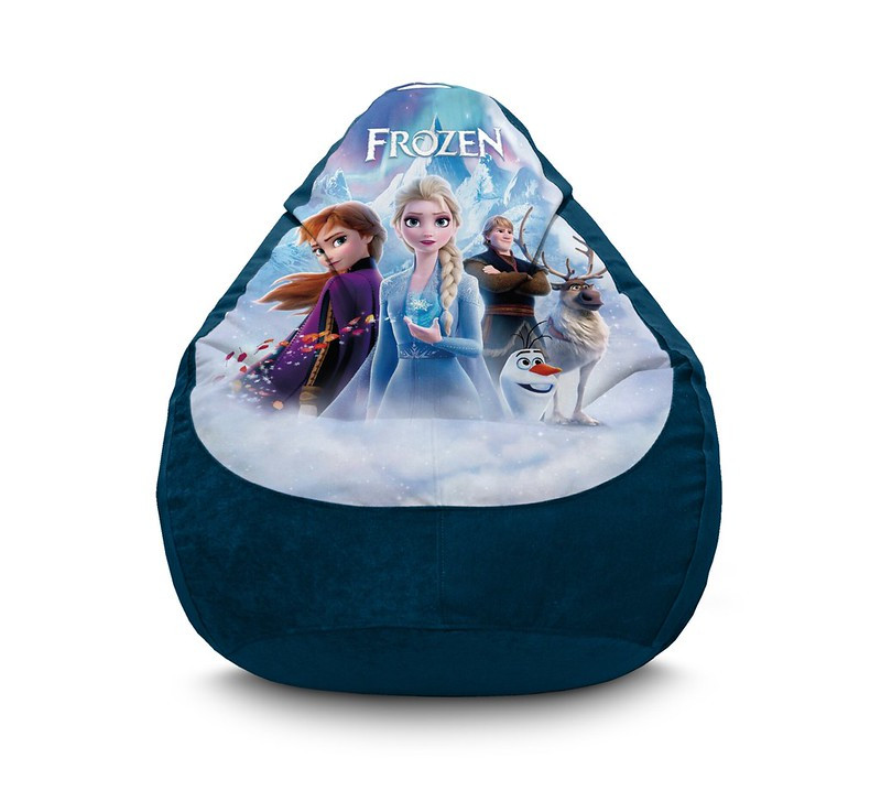 

Кресло мешок iPuff "Frozen. Elsa and snowflake" Флок XL (80х110 см) Темно-синий