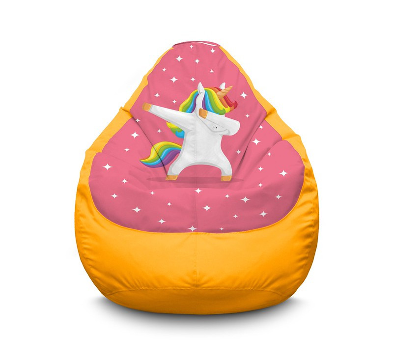 

Кресло мешок iPuff "Unicorn and rainbow" Оксфорд XXXL (100х135 см) Желтый