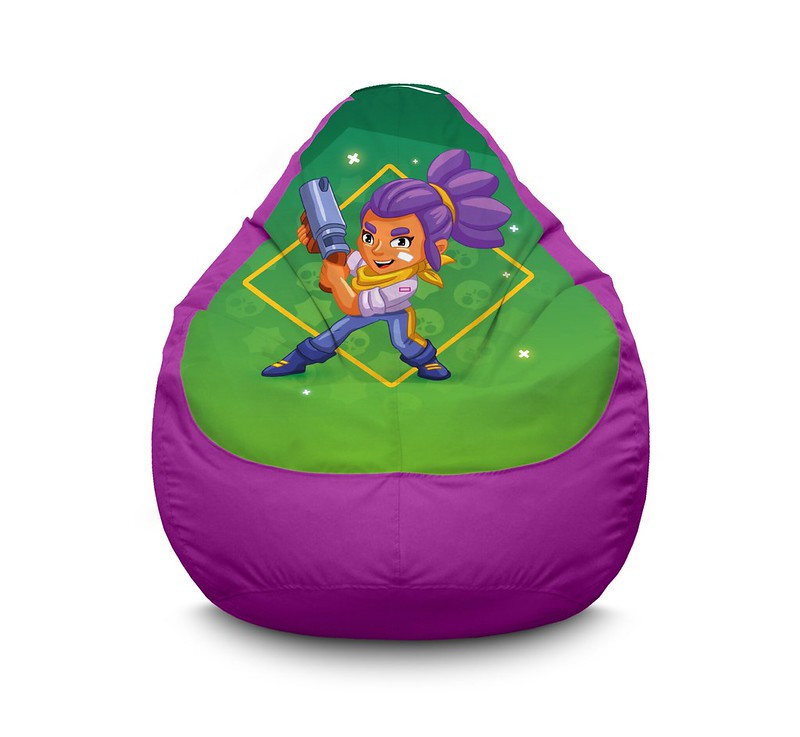 

Кресло мешок iPuff "Brawl Stars. Shelly" Оксфорд XXXL (100х135 см) Сиреневый