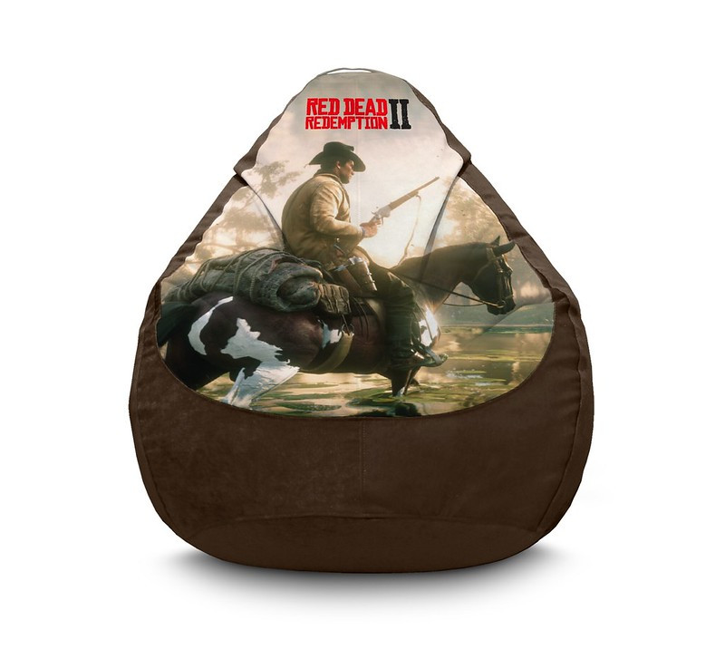 

Кресло мешок iPuff "RDR 2. Arthur Morgan and horse" Флок XXL (90х125 см) Коричневый