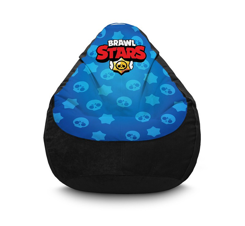 

Кресло мешок iPuff "Brawl Stars. Logo Black" Флок XXL (90х125 см) Черный