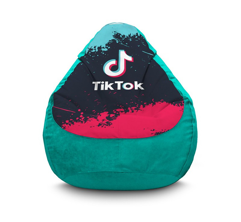 

Кресло мешок iPuff "Tik Tok. Splash. Light blue" Флок XL (80x110 см) Бирюзовый