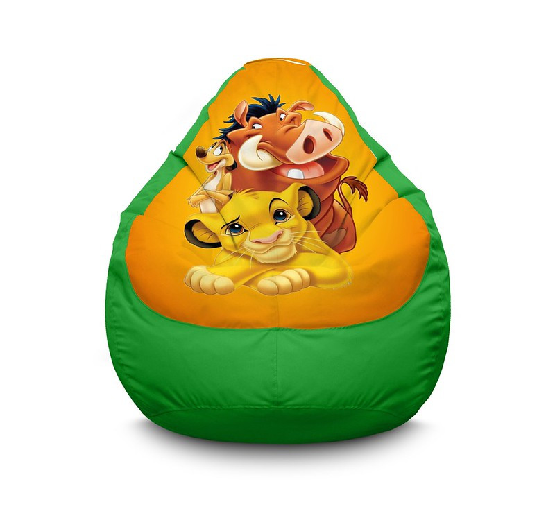 

Кресло мешок iPuff "Lion King. Simba, Timon and Pumbaa. Yellow" Оксфорд XXL (90х125 см) Зелёный