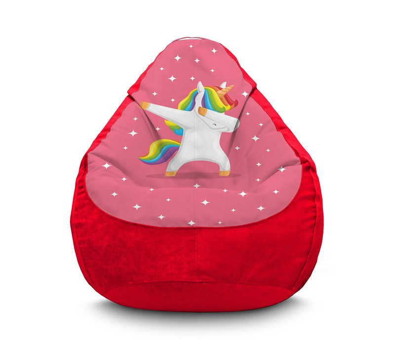 

Кресло мешок iPuff "Unicorn and rainbow" Флок XL (80х110 см) Красный