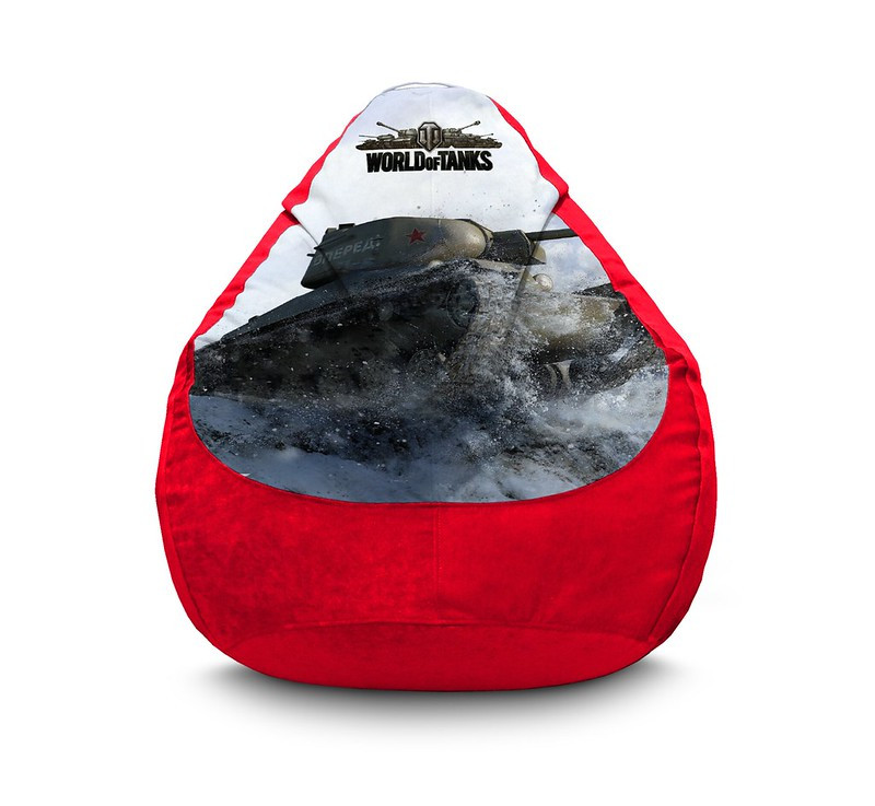 

Кресло мешок iPuff "World of Tanks. T-34" Флок XXL (90х125 см) Красный