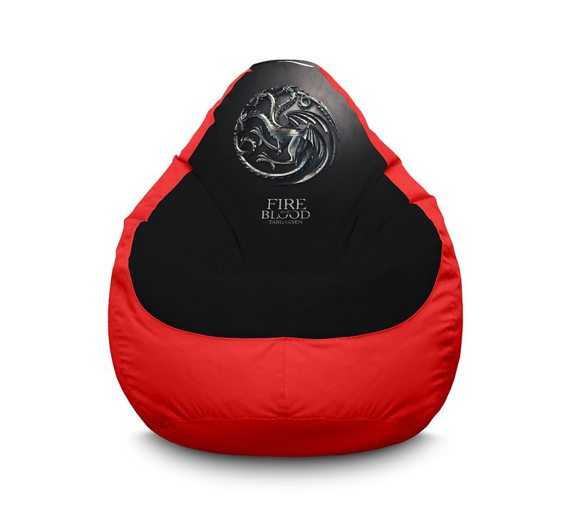 

Кресло мешок iPuff "Game of Thrones. Fire and blood" Оксфорд XXL (90х125 см) Красный