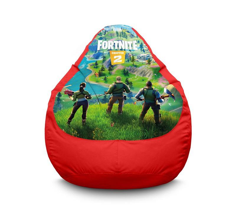 

Кресло мешок iPuff "Fortnite. Team Red" Оксфорд XXL (90х125 см) Красный