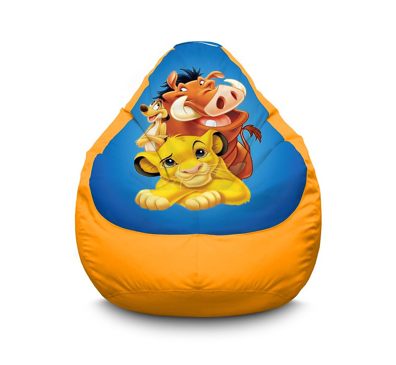 

Кресло мешок iPuff "Lion King. Simba. Timon and Pumbaa. Blue" Оксфорд XL (80х110 см) Желтый