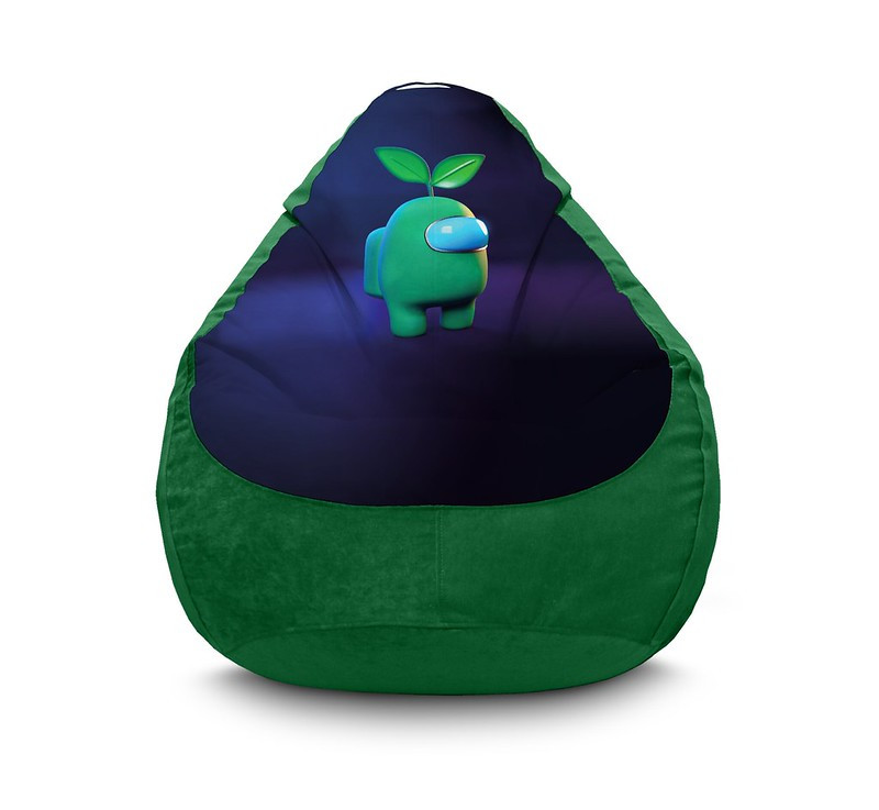 

Кресло мешок iPuff "Among Us. Sprout" Флок XXXL (100x135 см) Зелёный