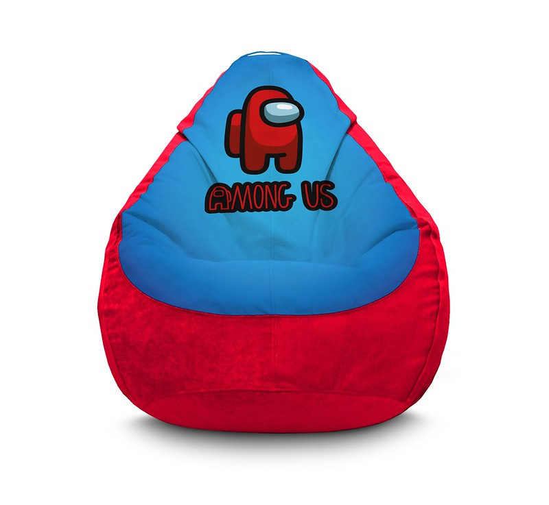 

Кресло мешок iPuff "Among Us. Logo red" Флок XL (80x110 см) Красный