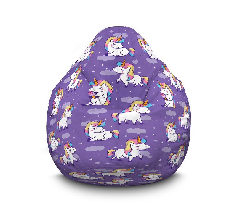 

Кресло мешок iPuff "Unicorn and ice cream" Флок XL (80х110 см) Сиреневый