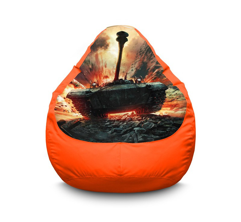

Кресло мешок iPuff "World of Tanks. Explosion" Оксфорд XXXL (100х135 см) Оранжевый