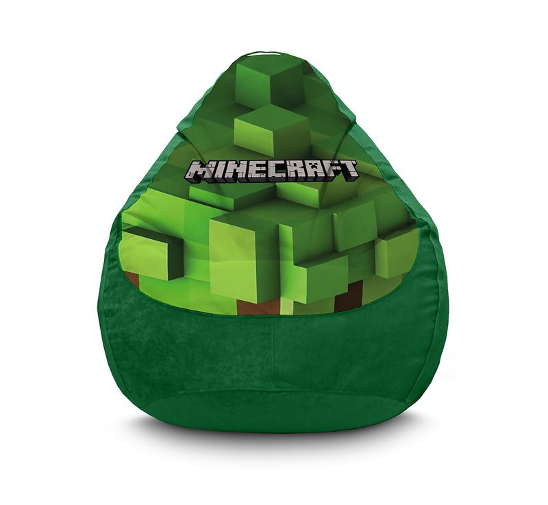 

Кресло мешок iPuff "Minecraft. Logo" Флок XXL (90х125 см) Зелёный