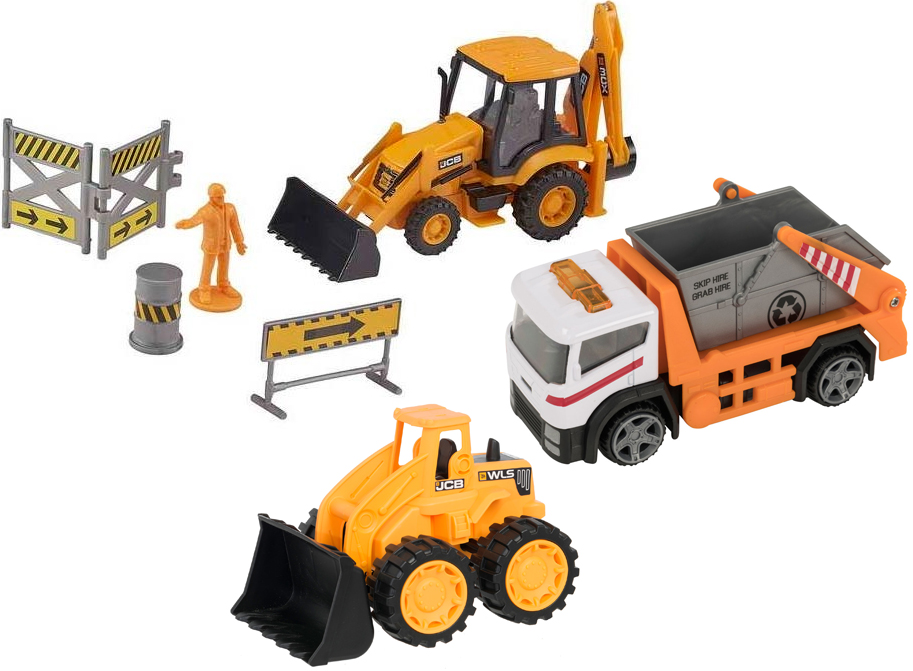 

Набор Teamsterz Автопогрузчик JCВ + Трактор-экскаватор + Мусоровоз Teamsterz Skip Lorry (TMZ_37)