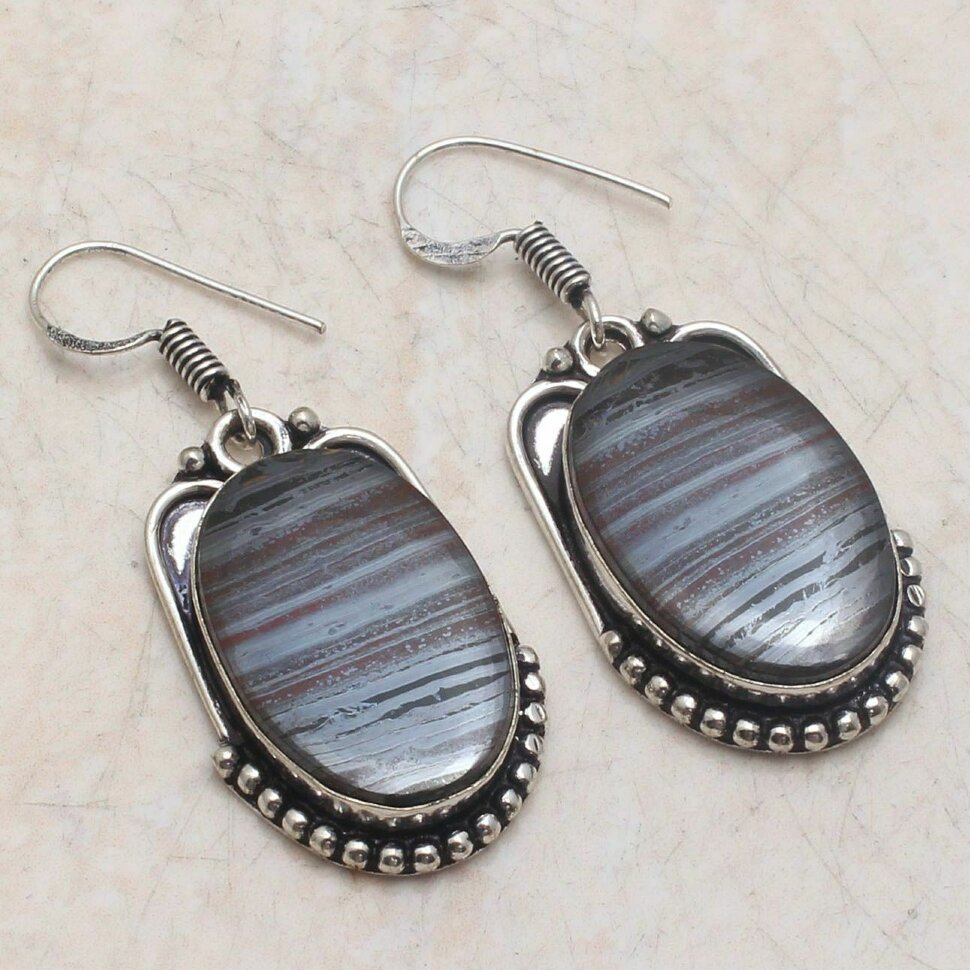 

Серьги c камнем джеспилит АЕ-20085
