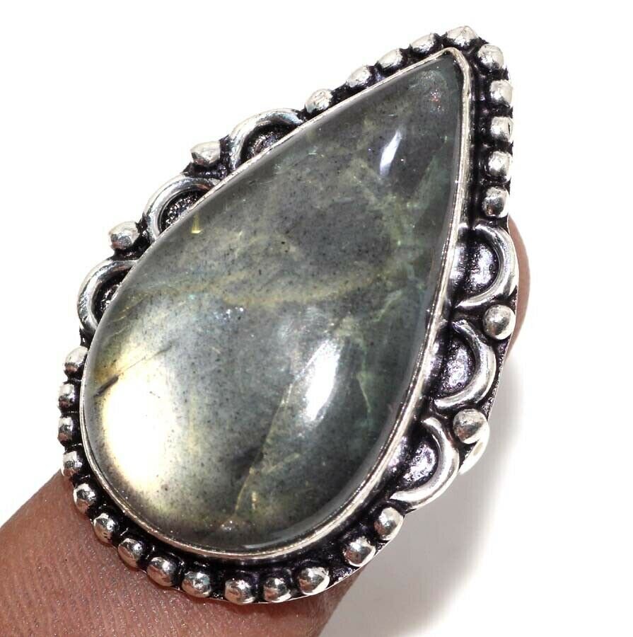 

Кольцо с камнем лабрадорит, 16.5 размер К-35621