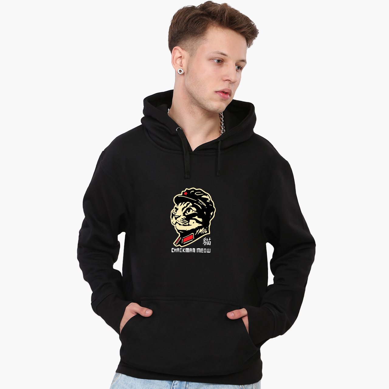 

Худи мужской Котейка (Cat) (9225-2062) Черный XL