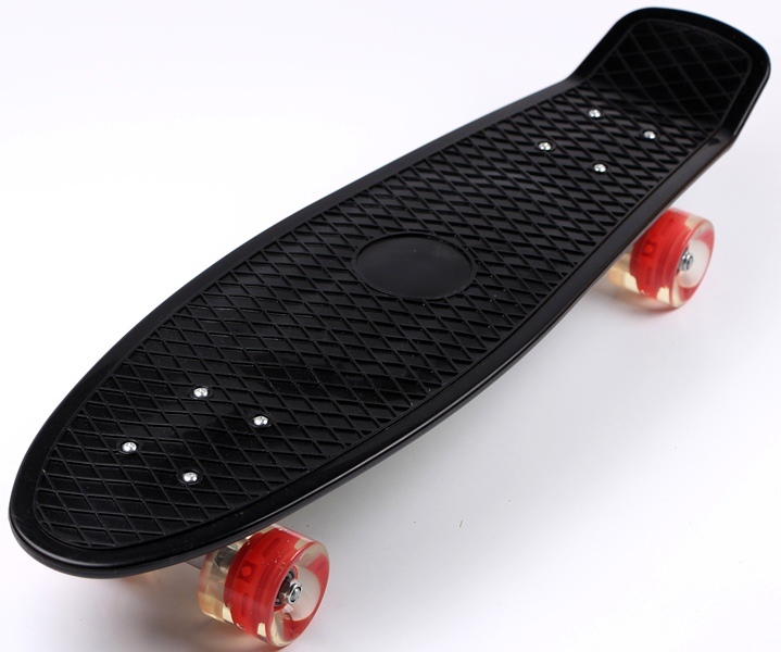 

Пенни борд (Penny Board) Nickel 27" со светящимися колесами, Black
