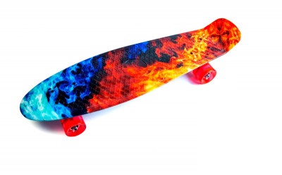 

Пенни борд (Penny Board) Nickel 27" со светящимися колесами, Fire and Ice