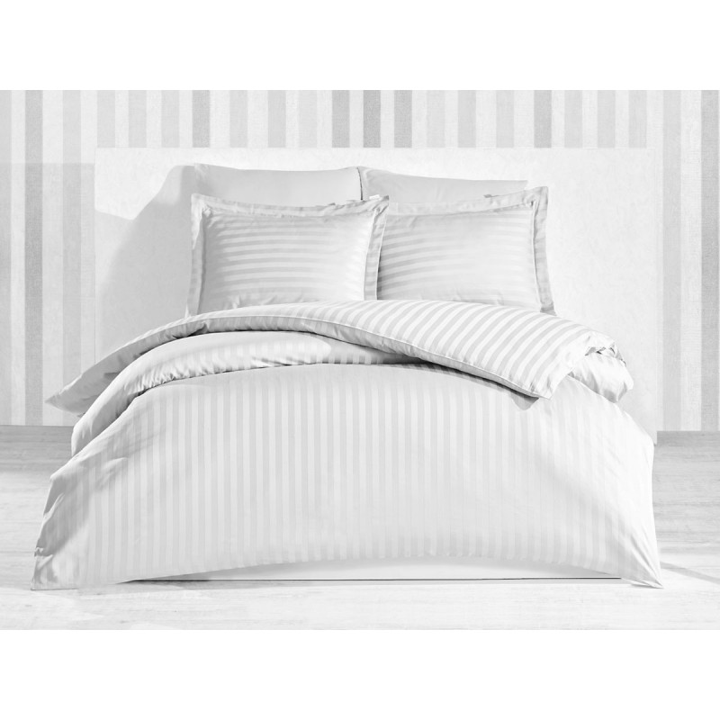 

Комплект постельного белья Stripe White SoundSleep сатин-страйп белый семейный