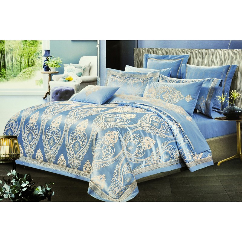 

Комплект постельного белья Grace blue SoundSleep сатин-жаккард голубой семейный