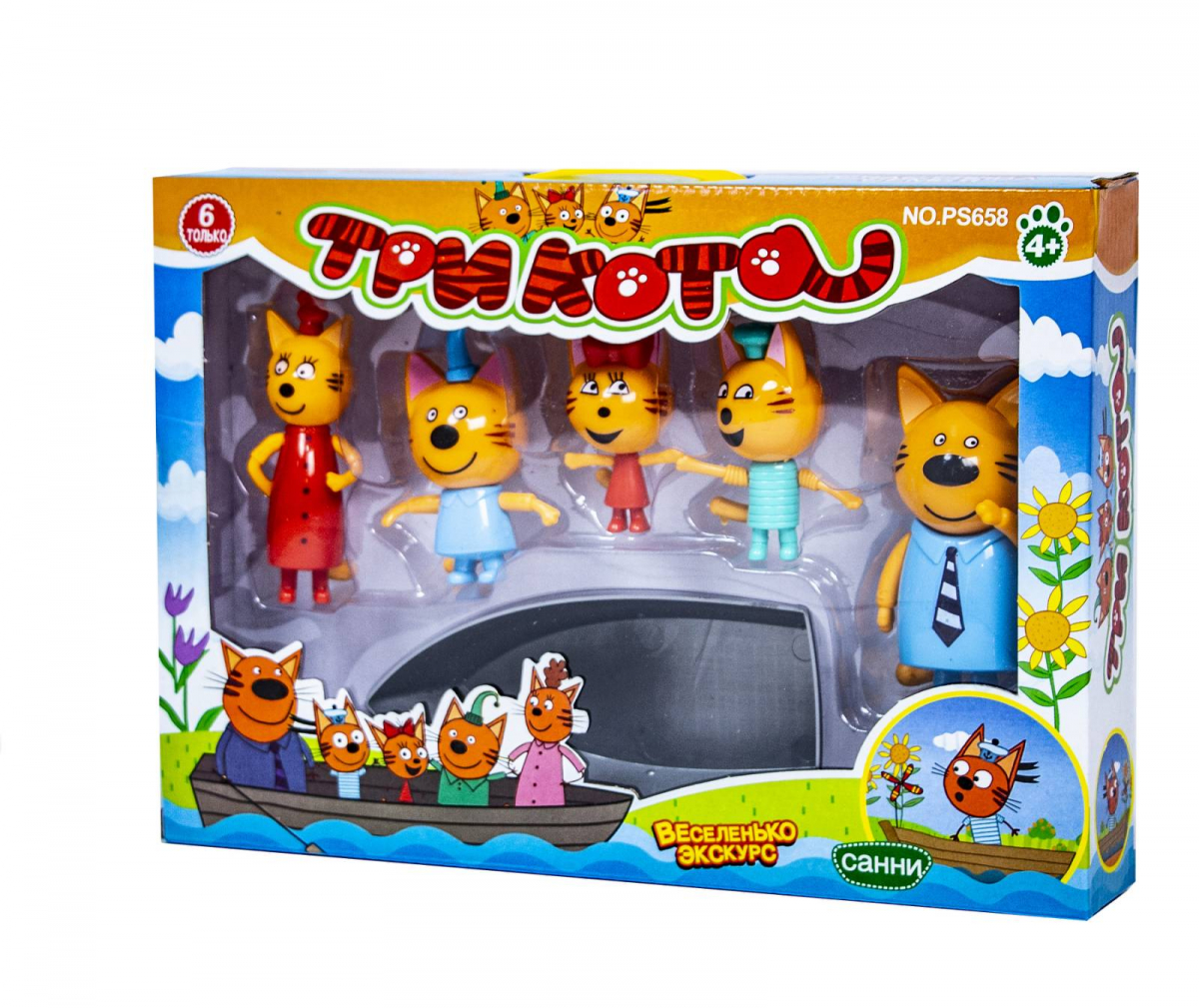 

Детский игровой набор PS658 из серии "Три Кота" с фигурками героев и лодкой