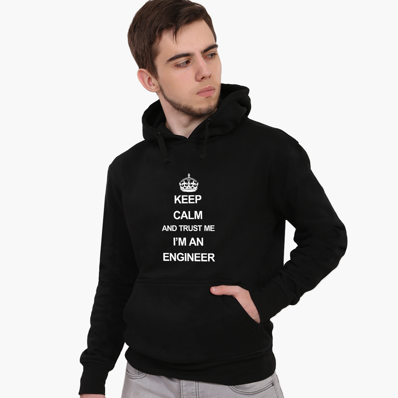 

Худи мужской Сохраняй спокойствие (Keep Calm) (9225-2008) Черный M