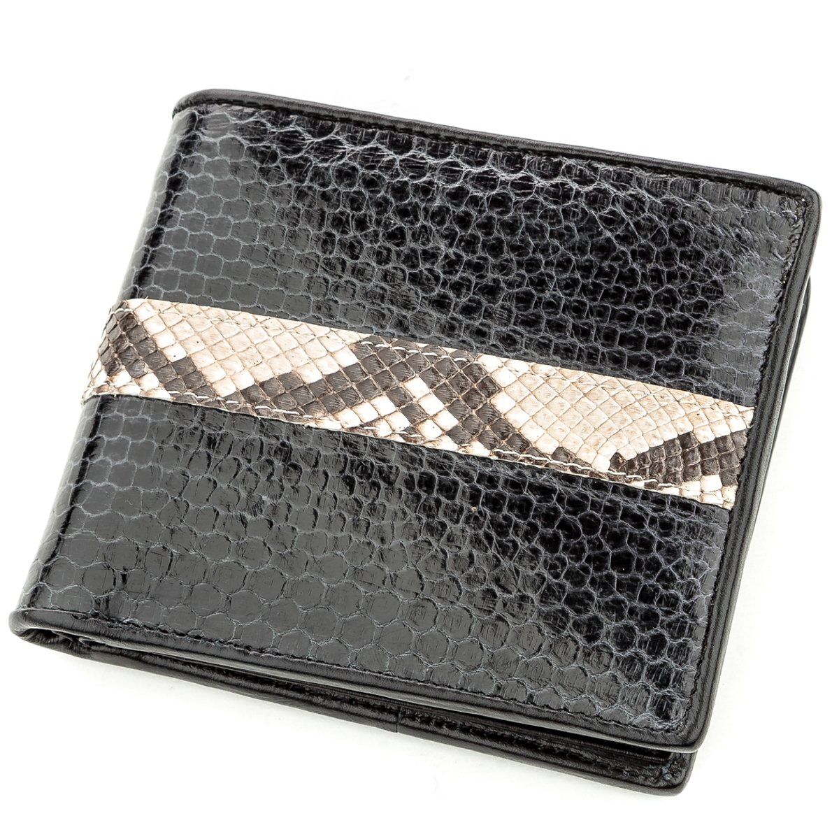

Кошелек SEA SNAKE LEATHER из натуральной кожи морской змеи со вставками из кожи кобры Черный, Черный xtclthr18553