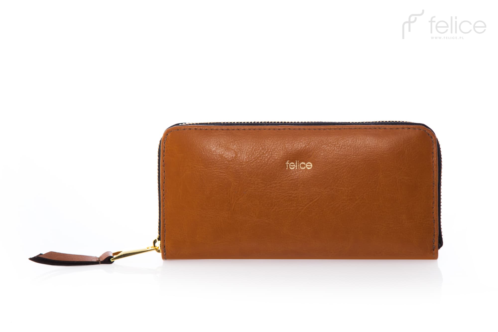 

Кошелек женский кожаный коричневый FlcP02Camel