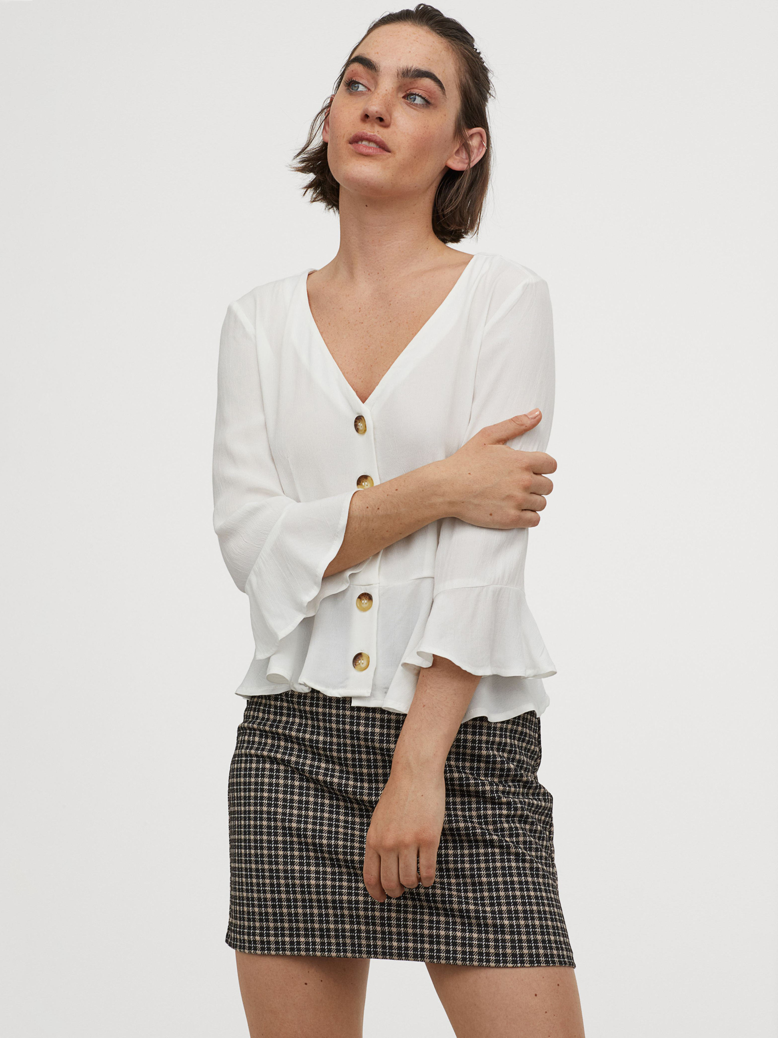 

Блузка H&M Divided 0787711-0  Белая, Блузка H&M Divided 0787711-0 38 Белая