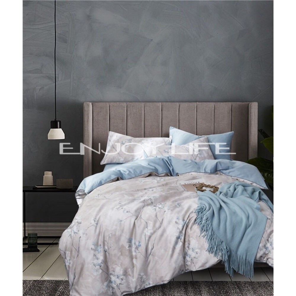 

Комплект постельного белья Египетский хлопок Enjoy Lifе Серо-голубая акварель, Размер комплекта Евро-макси