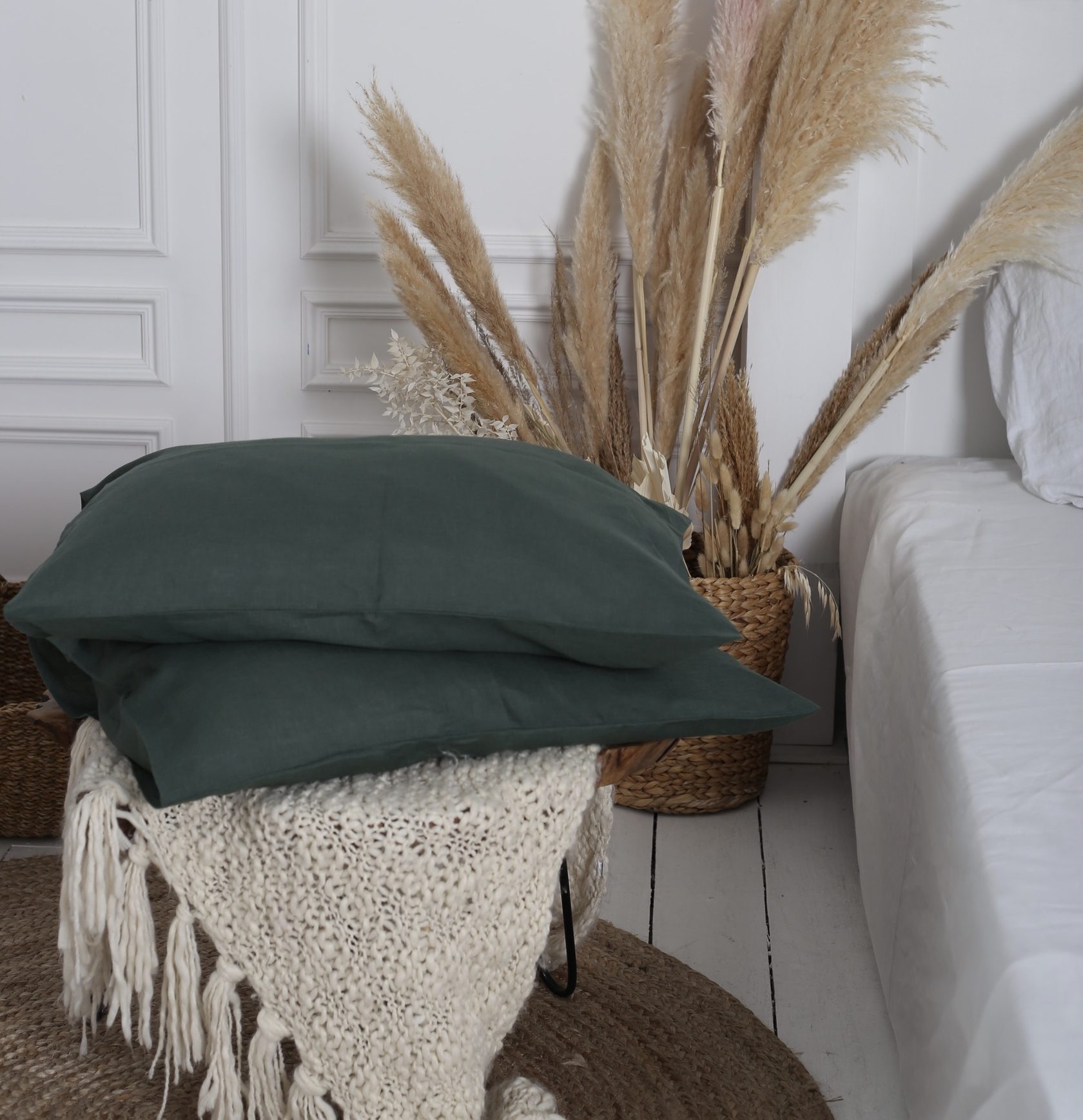 

Крафтова наволочка Luxury Linen з запахом льон 30х50 см 2шт Green Forest