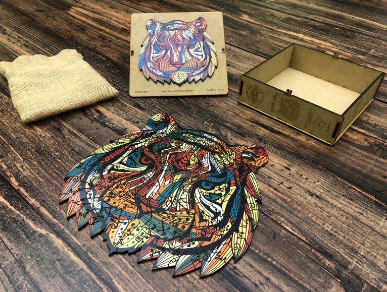 

Дерев'яні пазли NaomiBox Goldy Tiger 24 x 25 см.