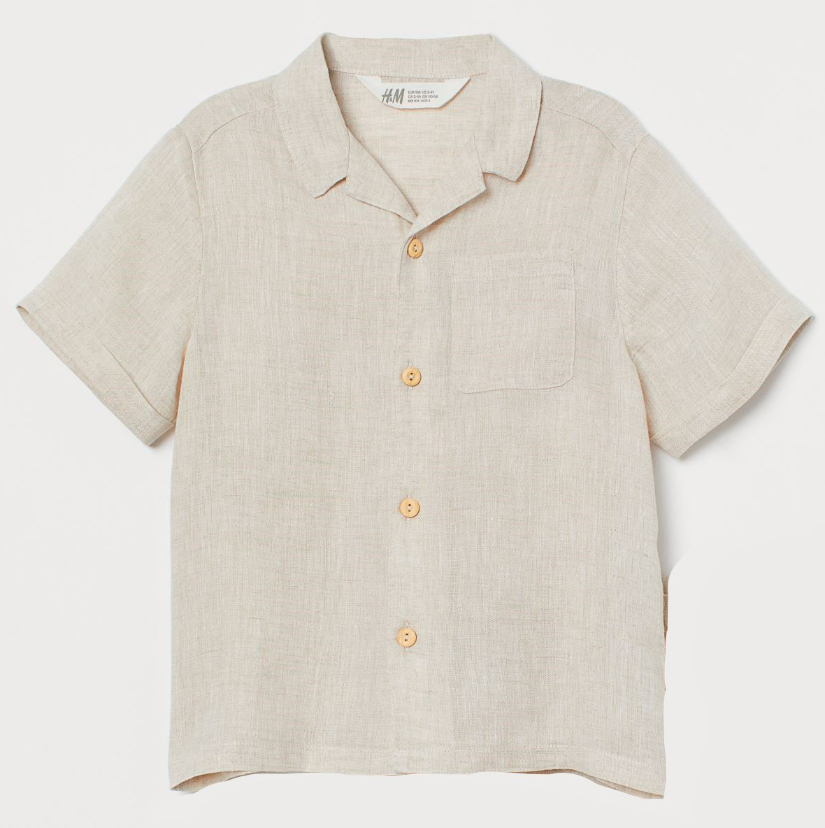 

Рубашка H&M 1702-861643 122 см Бежевая