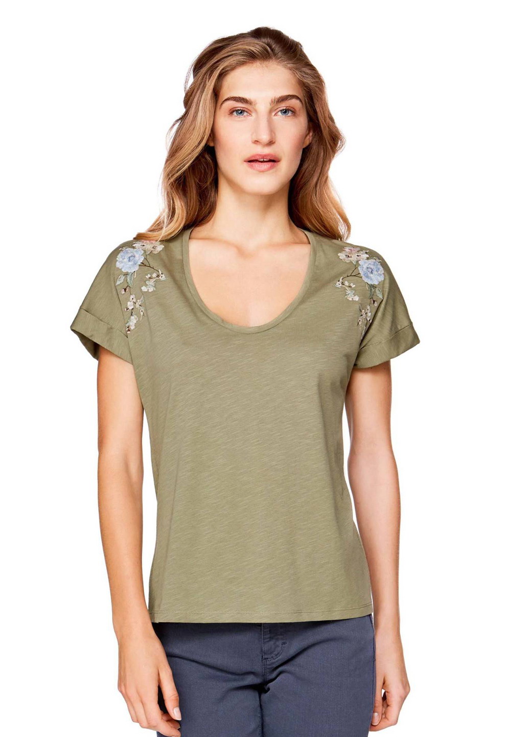 

Футболка женская Benetton хаки XS