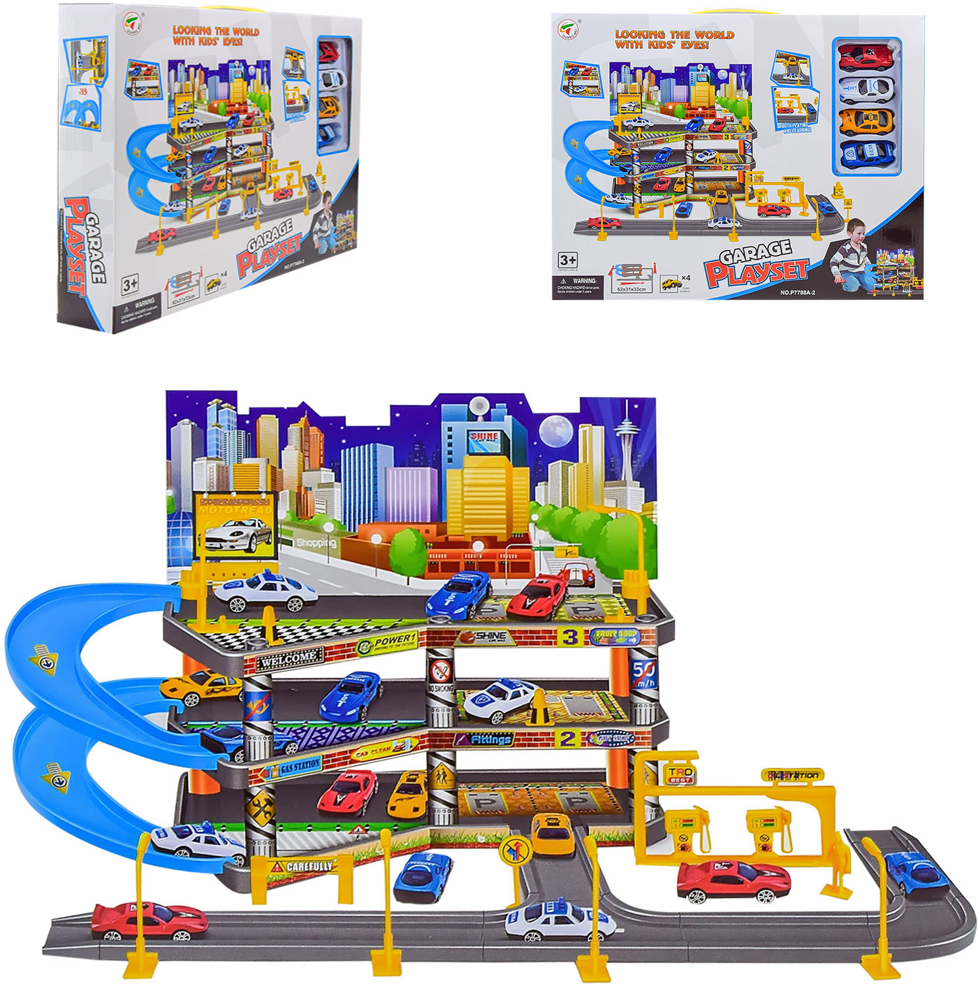 

Игрушечный набор паркинг No Name 4 машинки (P7788A-2)