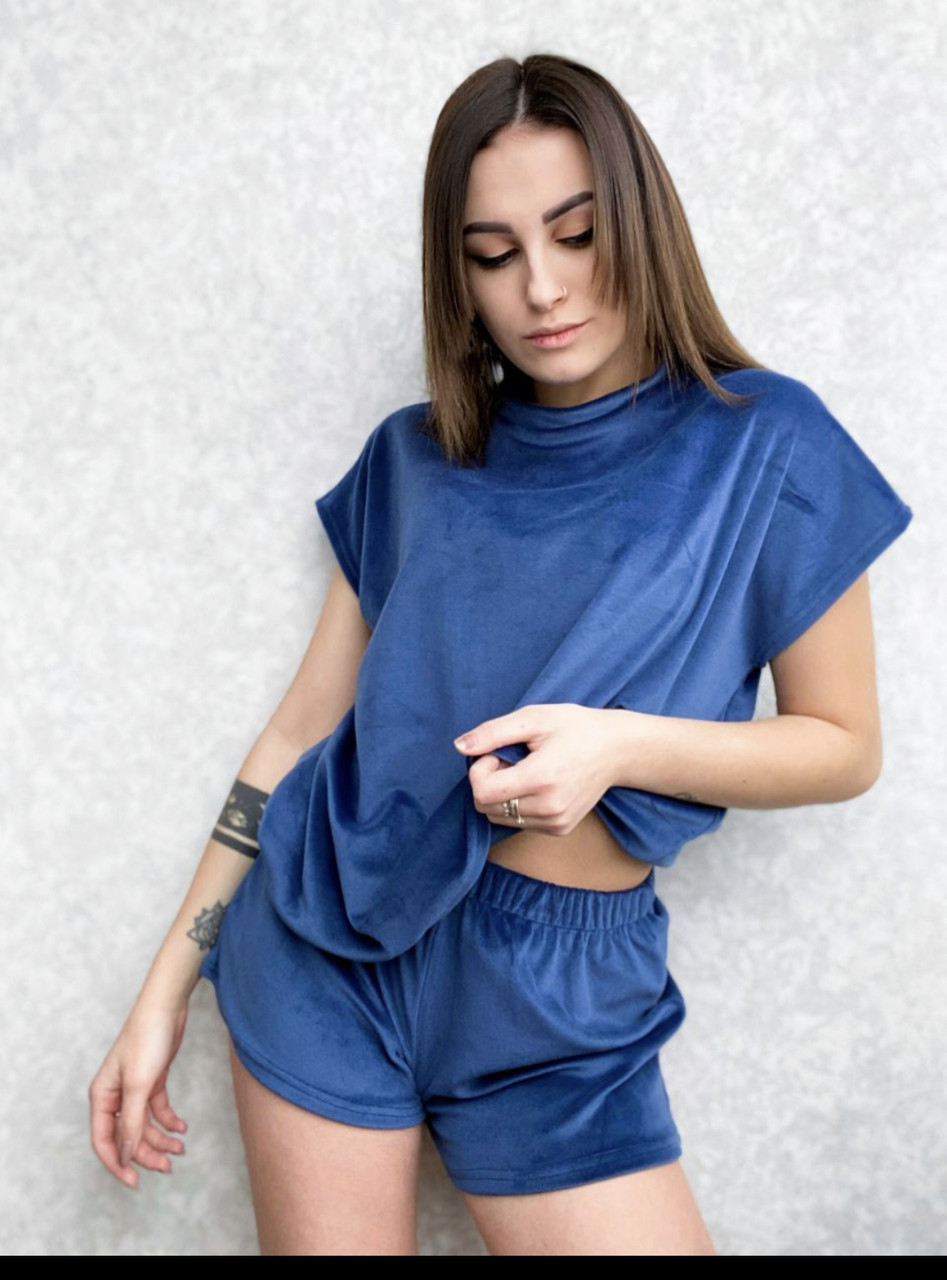 

Жіноча піжама Бавовна Textile-workshop M блакитний Комплект для сну