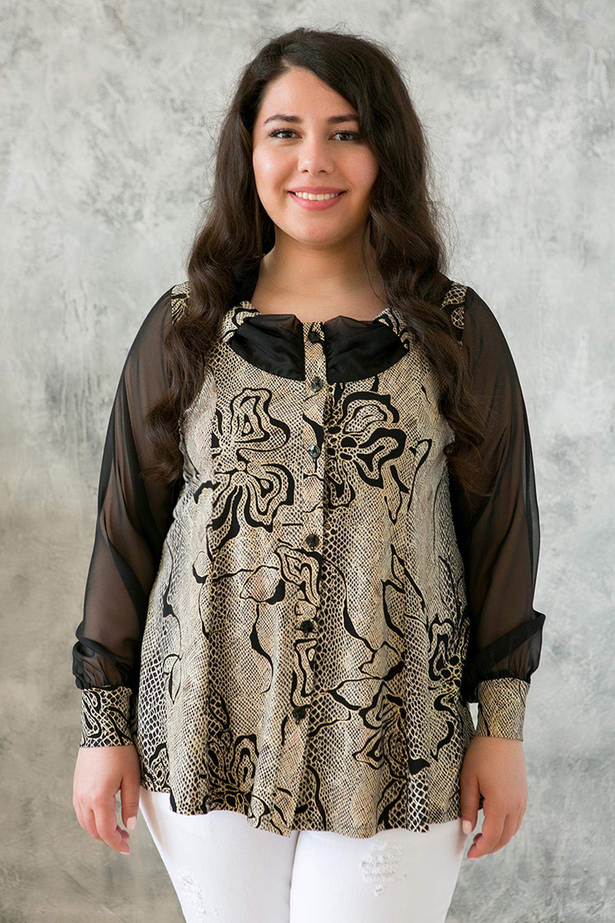 

Блуза с шифоновым рукавом Tatiana ГАБИ бежевая, Блуза с шифоновым рукавом Tatiana ГАБИ бежевая 60