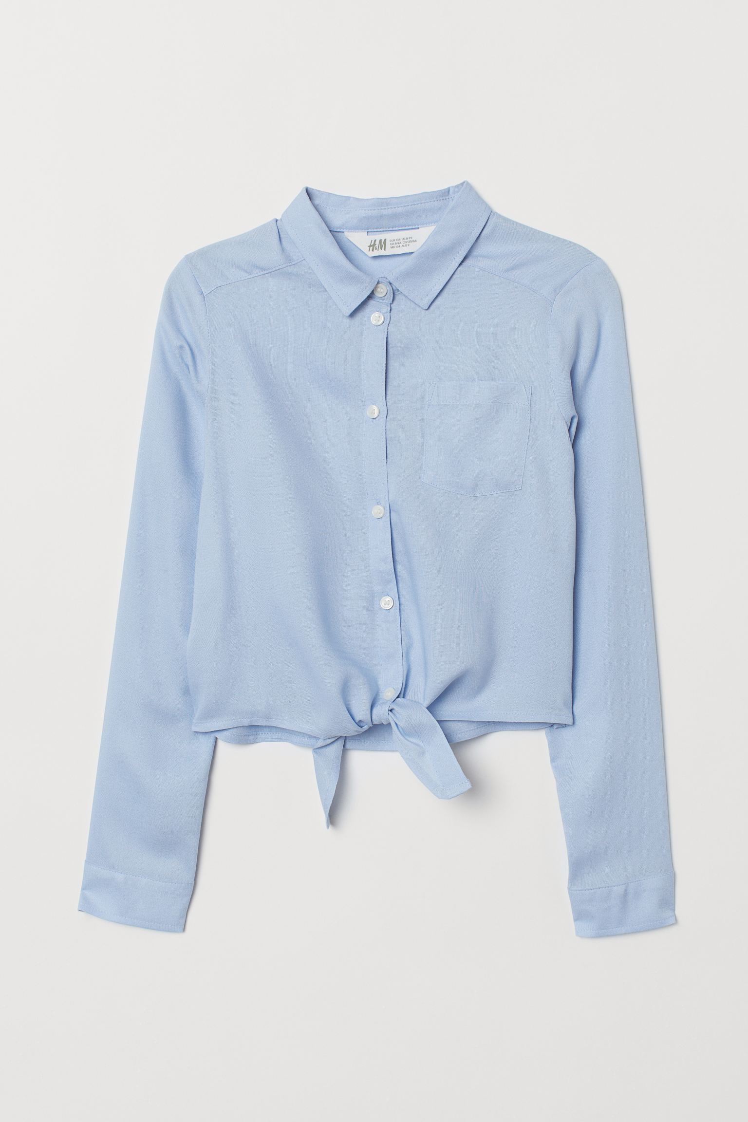 

Рубашка H&M 0694547 9 140 см Голубая (2000001742167)