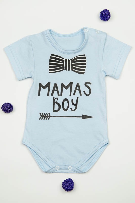 

Боди с коротким рукавом BabyBall Mamas Boy голубой 80 см
