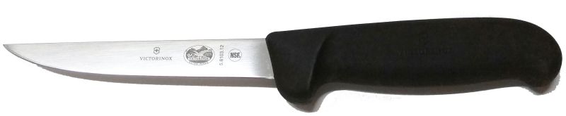 

Кухонный нож Victorinox Fibrox Boning 12см узкое обвалочный с чёрной ручкой (56103.12)