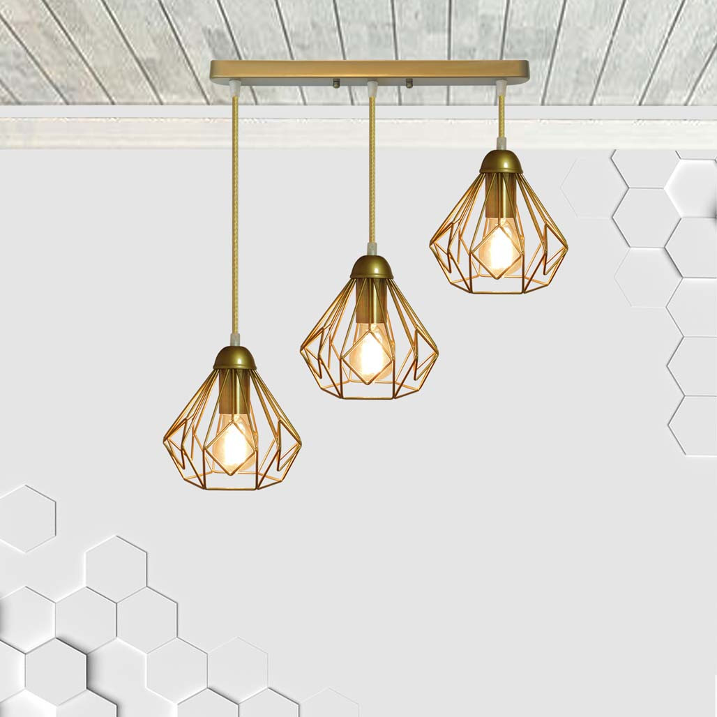 

Подвесная люстра на 3-лампы SKRAB-3 E27 золото