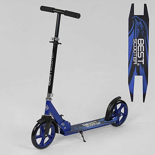 

Самокат двухколесный колеса PU 20 см, длина доски 53 см, синий Best Scooter (46077)