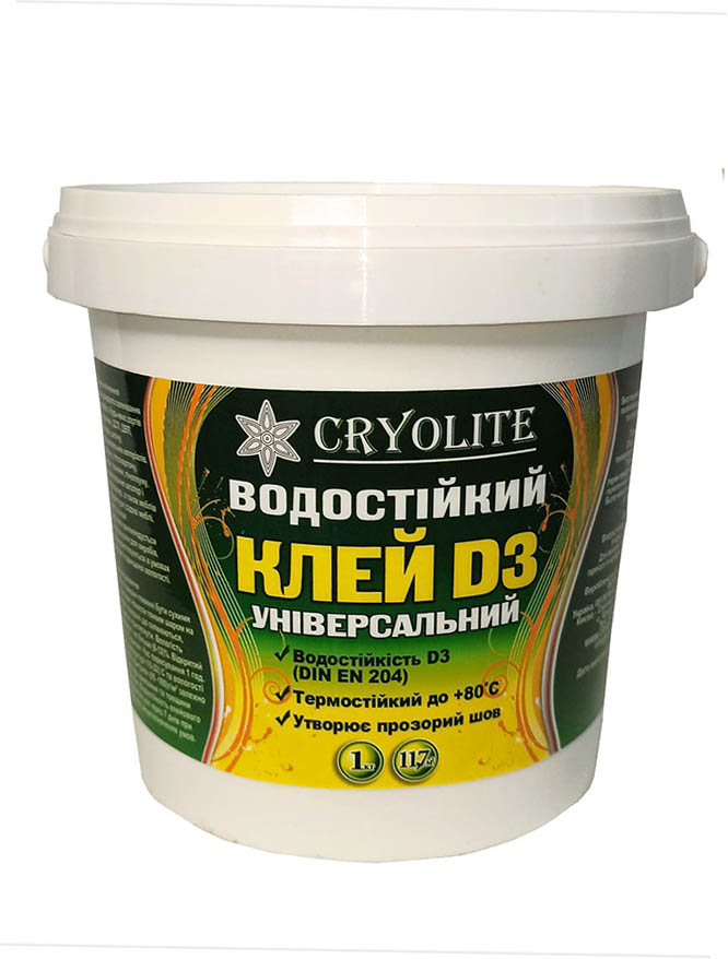 

Універсальний водостійкий клей D3 Cryolite 5кг