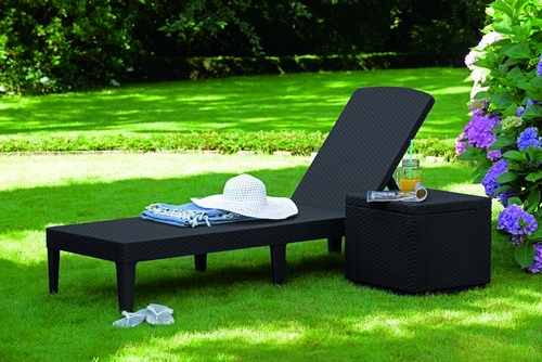 

Шезлонг, Jaipur Sun lounger, серый