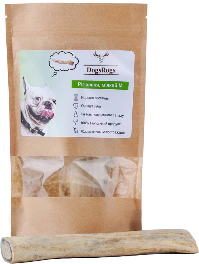 

Натуральное лакомство для собак DogsRogs Рога оленя Мягкие M 20 см
