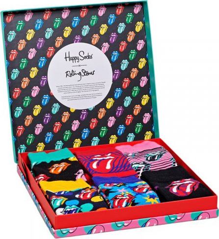 

Набор носков Happy Socks Rolling Stones Sock Box Set XRLS10-0100 41-46 6 пар Чёрный / Синий / Белый