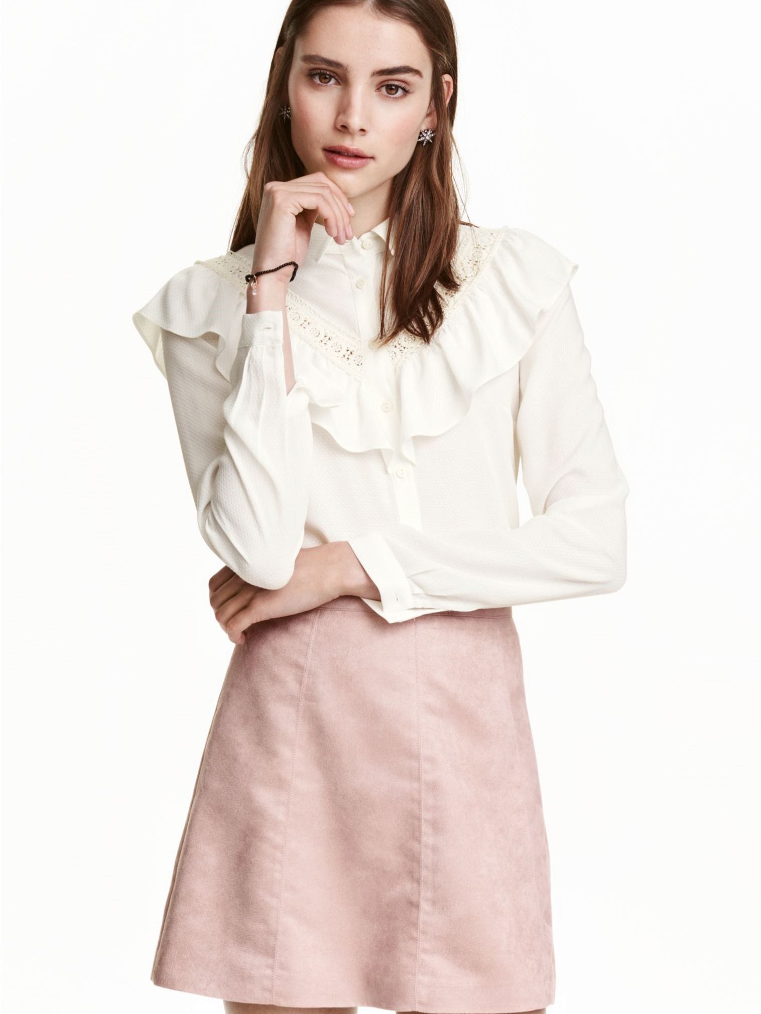 

Рубашка H&M 4097475PR21 34 Молочная