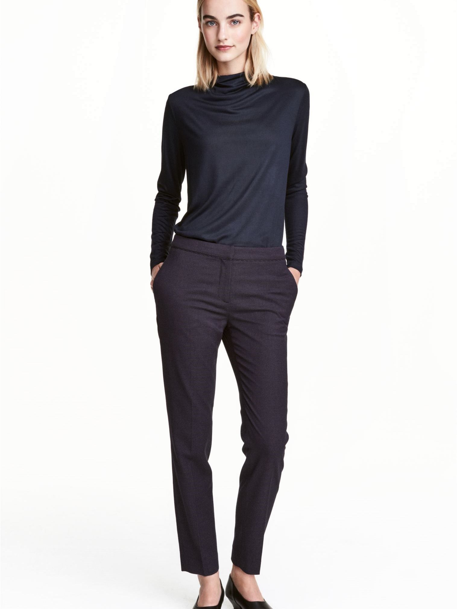 

Брюки H&M 4591445RP21 38 Темно-синие
